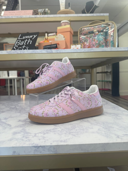 Whimsy Floral Sneakers in Lavender Rose 250 Shoes - Ella Chic Boutique