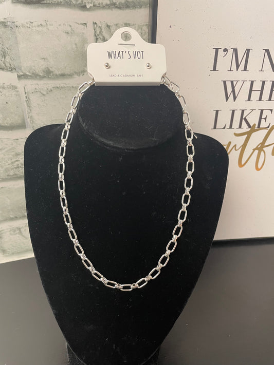 Make A Difference Silver Chain Necklace - Ella Chic Boutique