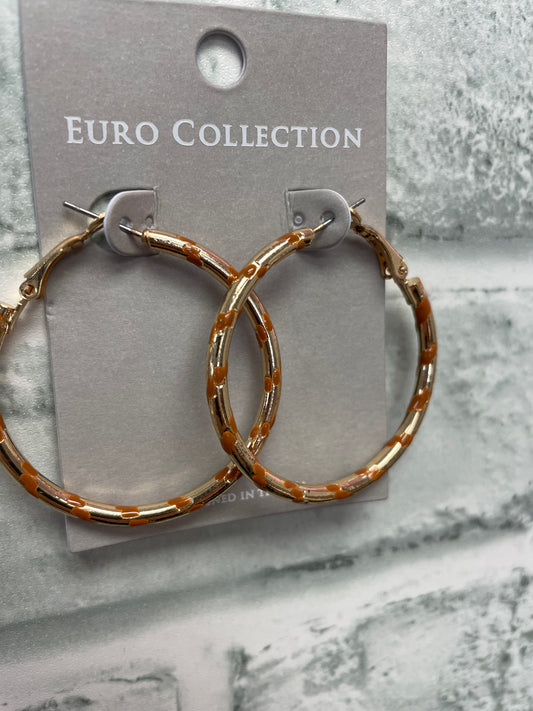 Hoop Earrings With Enamel Details (2 Colors) - Ella Chic Boutique