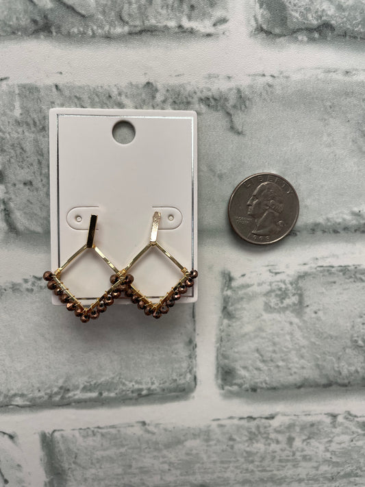 Beaded Diamond Dangle Earrings - Ella Chic Boutique