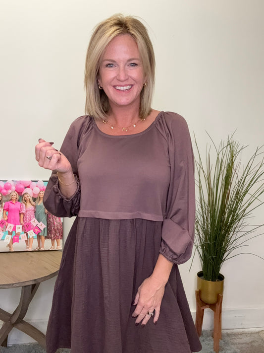 The Dawn Dress in Mulled Mulberry