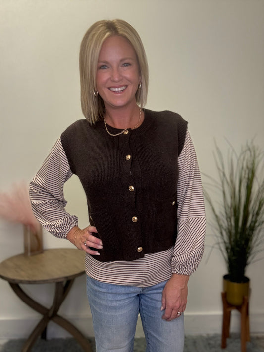 Proud Puff Sleeve Striped Top - Ella Chic Boutique