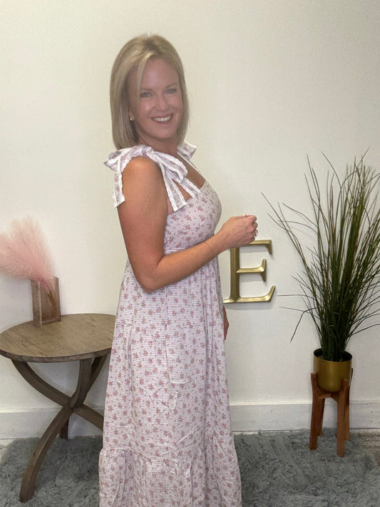 Glorious Gingham and Floral Dress - Ella Chic Boutique