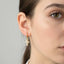 14K White Gold Dipped Pearl Cross Drop Mini Huggie Hoop Earrings - Ella Chic BoutiqueSensibling Corp.