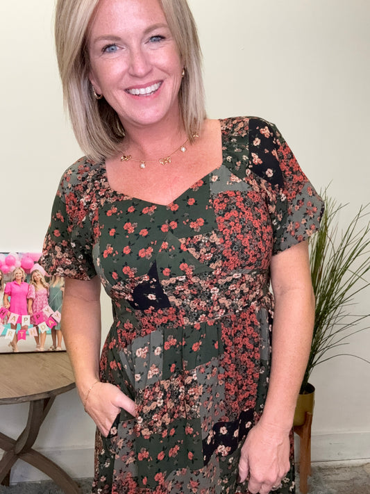The Tessa Dress in Floral Patchwork