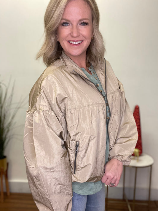 Action Away Jacket in Taupe