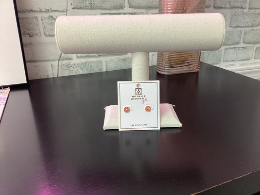 18k Girls Pink Donut Earrings