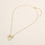 18K Gold Dipped Pearl Quatrefoil Floral Pearl Charm Necklace