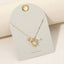 18K Gold Dipped Pearl Sunburst Moon Pearl Charm Necklace