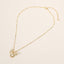 18K Gold Dipped Pearl Sunburst Moon Pearl Charm Necklace