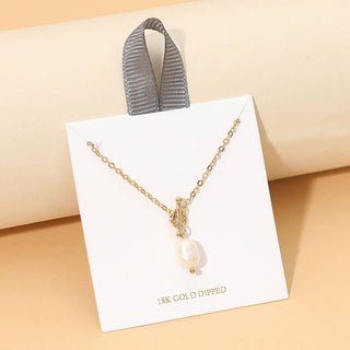18K Gold Dipped Pearl Toggle Pendant Necklace - Ella Chic BoutiqueSensibling Corp.