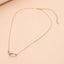 18K Gold Dipped Two Tone Interlocking Pendant Paperclip Chain Necklace
