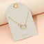 18K Gold Dipped Two Tone Interlocking Pendant Paperclip Chain Necklace