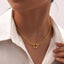 18K Stainless Steel Tarnish Free Circle Necklace in Gold