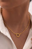 18K Stainless Steel Tarnish Free Circle Necklace in Gold 210 jewelry- Ella Chic BoutiqueJOSSLYN by wall to wall
