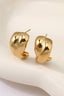 18K Stainless Steel Tarnish Free Crossed Huggie Gold Earrings 210 jewelry- Ella Chic BoutiqueJOSSLYN by wall to wall