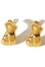 18K Stainless Steel Tarnish Free Crossed Huggie Gold Earrings