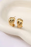 18K Stainless Steel Tarnish Free Crossed Huggie Gold Earrings