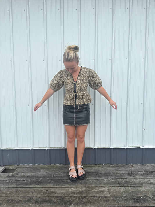 Bella Leopard Tie Top
