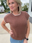 Just a Little Detail Knit Sweater Top in Chocolate