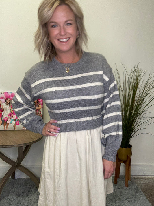 The Cameron Dress in Light Gray