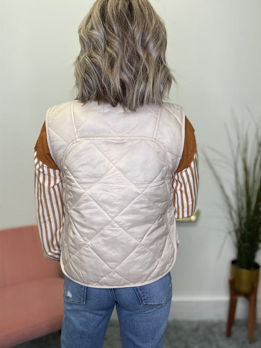 Thread and supply cream vest Appalachian thin lightweight quilted