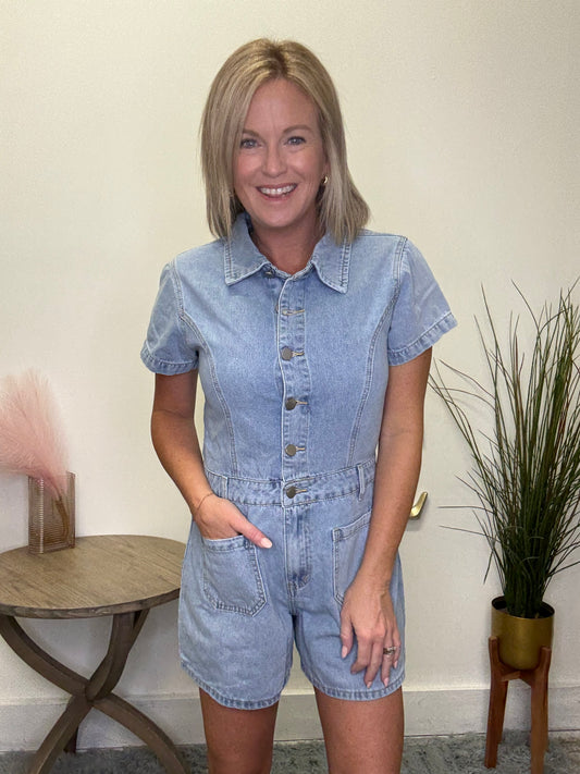 Must Be Gorgeous Denim Romper
