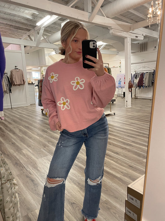 So Swell Daisy Pink Sweater