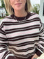 Sweet on You Pink and Brown Striped Sweater
