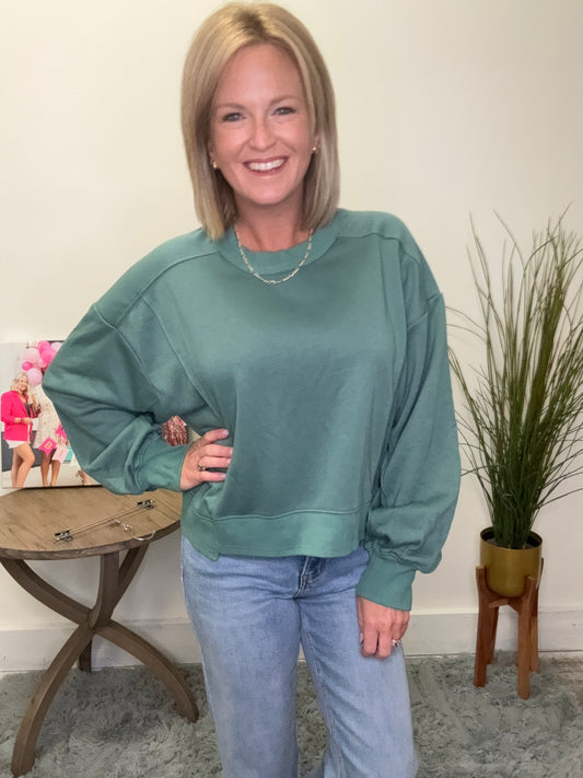 It's Going Great Green Sweatshirt Top