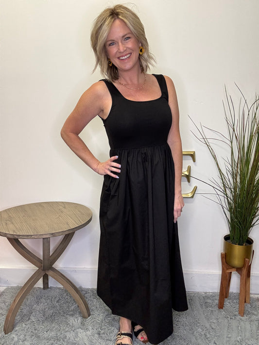 This is It Mixed Media Midi Dress