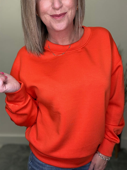 Say You Love Me Orange Pullover Sweatshirt