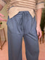 Scuba Wide Leg Pants in Denim Blue