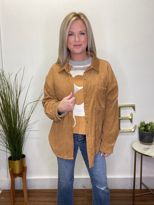 Find Your Place Corduroy Jacket in Camel - Ella Chic Boutique