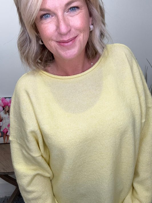 Rolled Round Neck Pullover Sweater Top