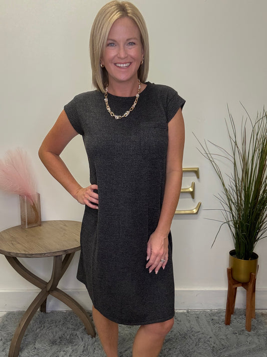The Vivi T-Shirt Dress in Charcoal