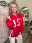 4th of July Multi Pattern Patch Bow Sweatshirt Top 110 Tops - Ella Chic BoutiqueBibi