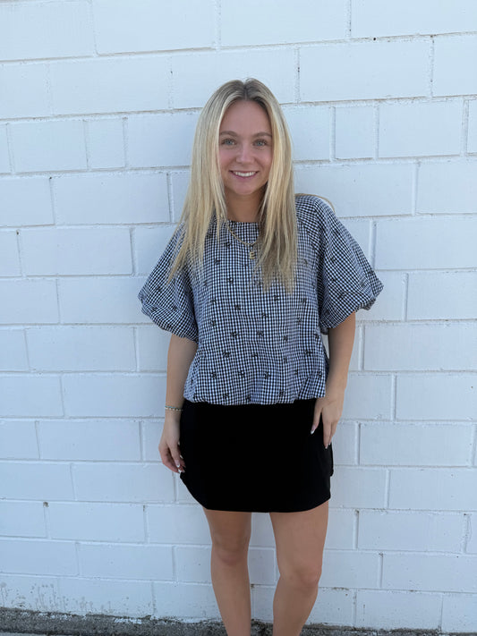Hyfve black mini skirt built in liner shorts comfy skort boutique