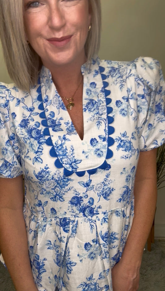 Floral Printed Bubble Sleeve Top