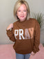 Say A Little Prayer Patchwork Sweatshirt in Camel