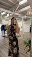 Make an Entrance Floral Midi Dress in Chocolate