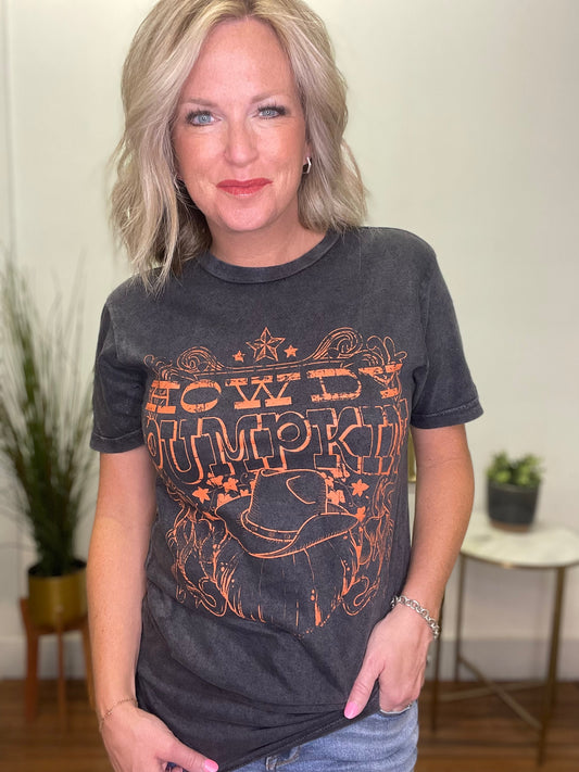 Howdy Pumpkin Tee Shirt - Ella Chic Boutique