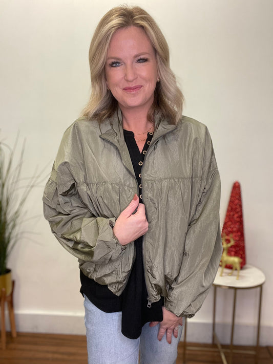 Action Away Jacket in Olive - Ella Chic Boutique