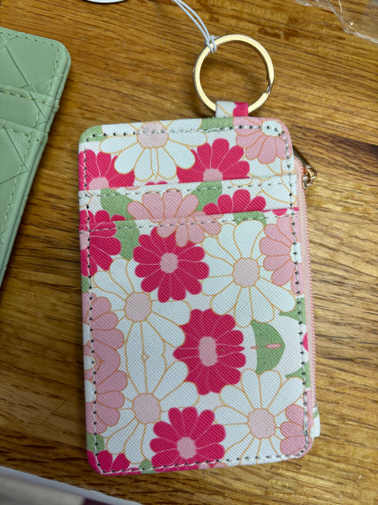 Floral Print Woven Card Holder