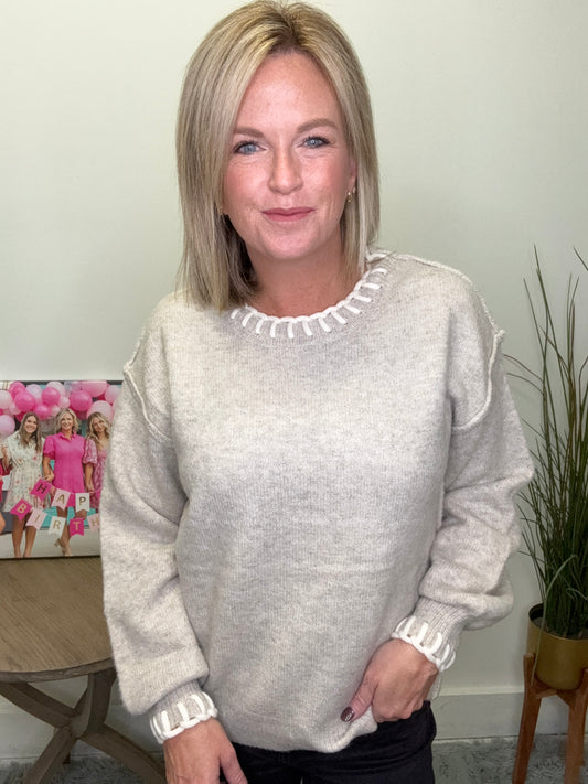 Blanket Stitch Warm and Cozy Sweater
