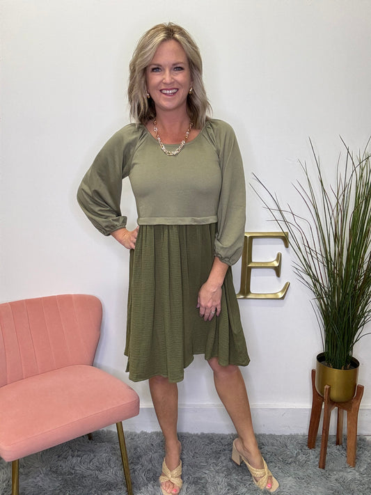 The Dawn Dress In Dusty Olive
