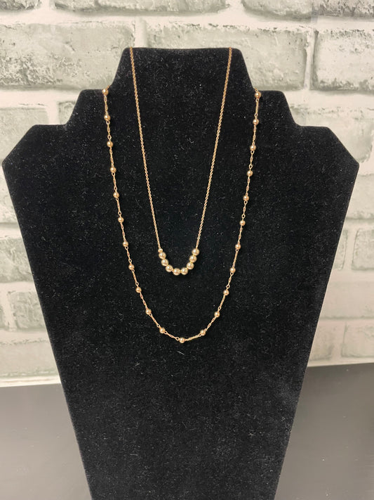Gold Beaded Necklace with 2 Layers - Ella Chic Boutique