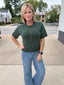 Seize the Day Short Sleeve Sweater in Emerald Green