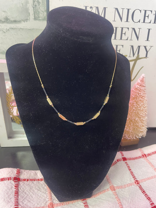 Perfect Gold and Black Necklace - Ella Chic Boutique