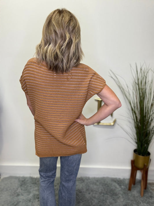 Getting Ready With A Hint Of Pink Sweater Top